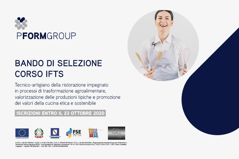 bando di selezione per Tecnico-artigiano della ristorazione - bando IFTS - Pform